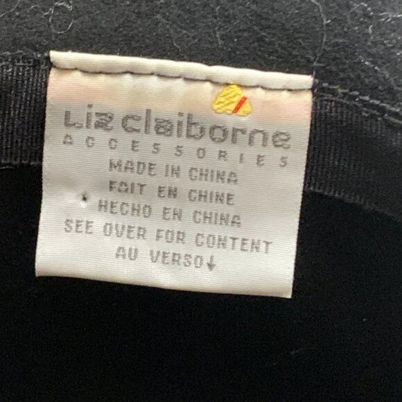 vtg Liz Clairborne Black Hat with Bow Detail - Picture 5 of 6